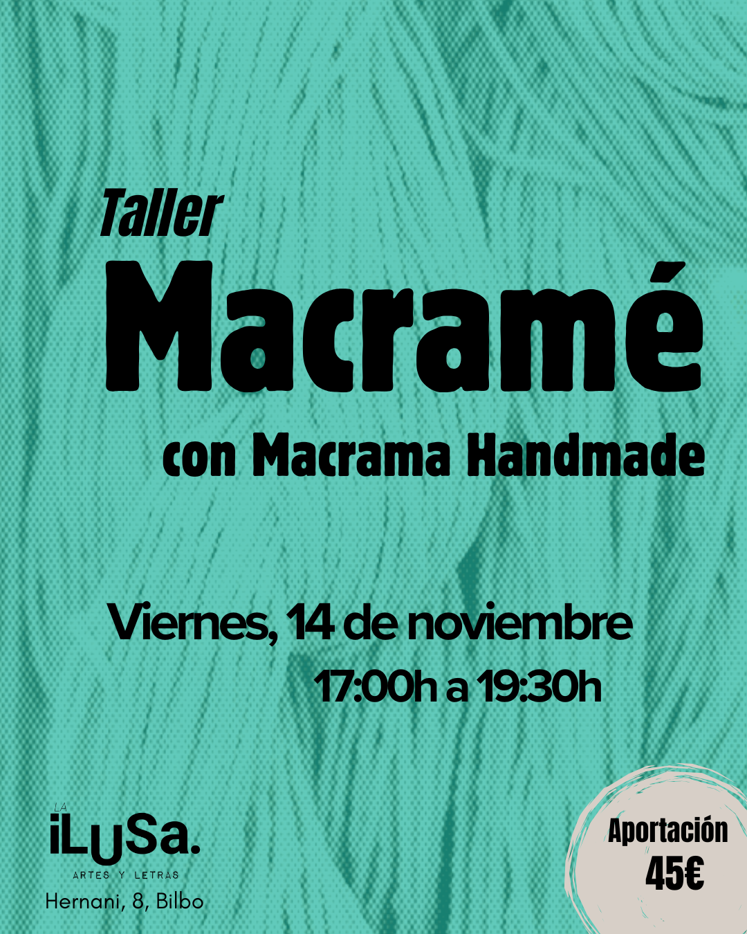 taller de macrame en la ilusa en Bilbao